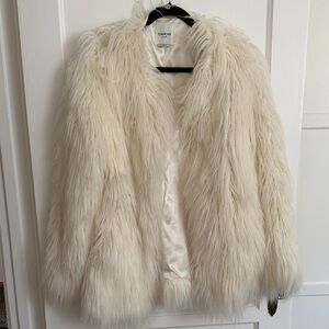 Bebe Women's Faux Mongolian Fur Jacket
